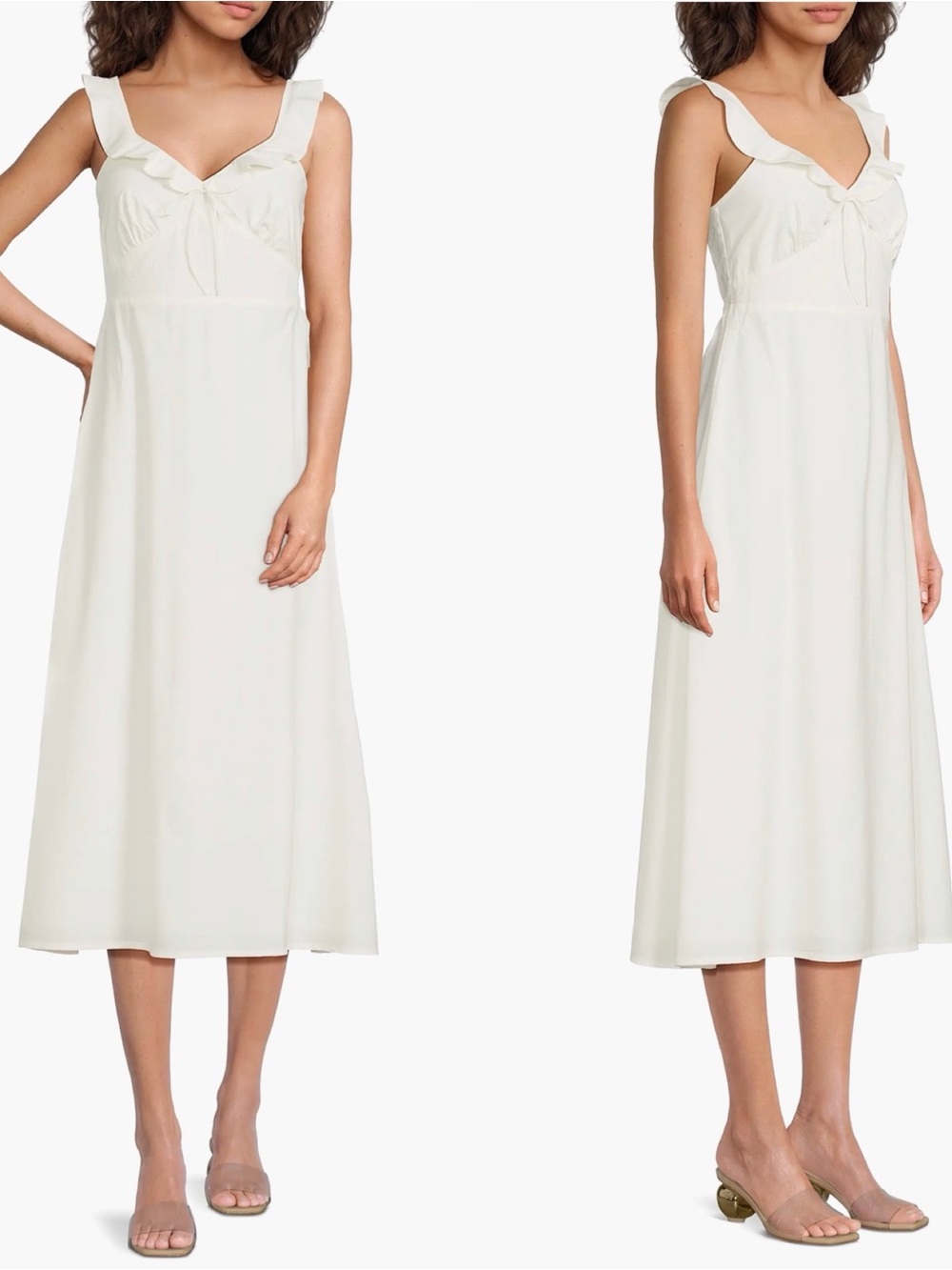 Faithfull the Brand Lelia Ruffle White Cotton Sundress Tie Detail Size M #387